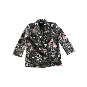 Vintage 90s Kensington Square Floral Print Blazer Jacket Women's Medium